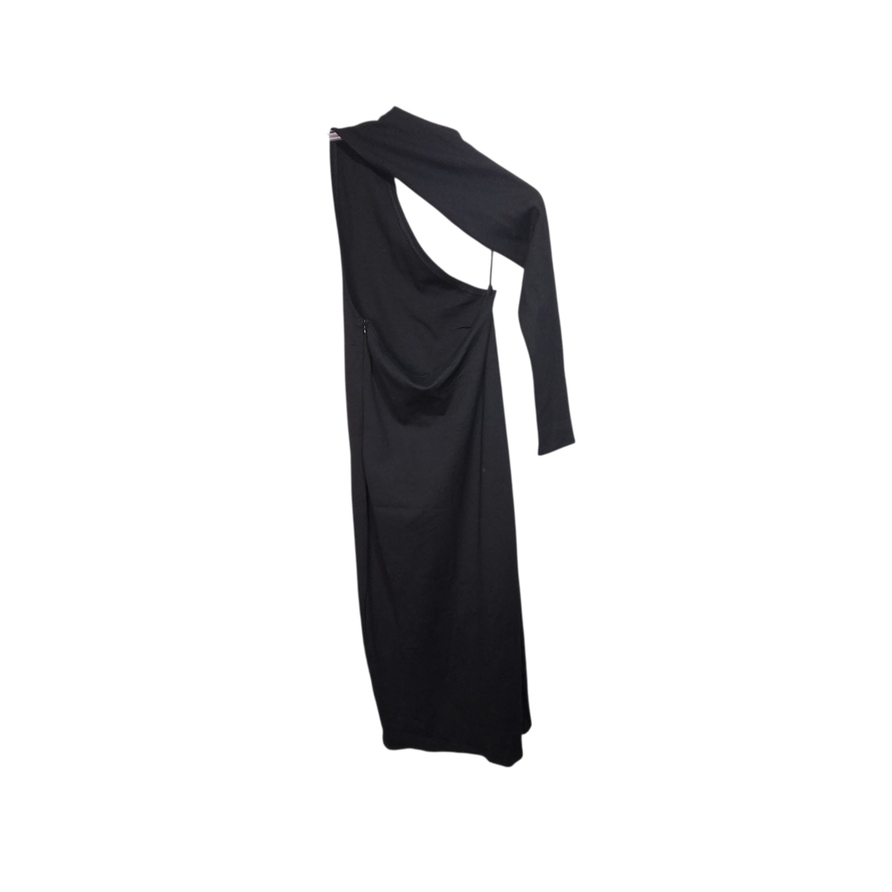 Marcella Women's Black Manhattan One Shoulder Sleeve Midi Dress Side Zip Size M. - Picture 6 of 11